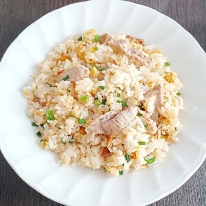 キャンプの〆に★鶏肉とザーサイのチャーハン